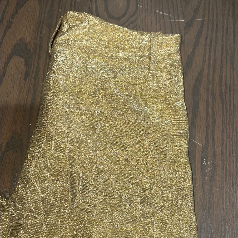 LAST CHANCE Zara Gold Textured Pants - Picture 11 of 12
